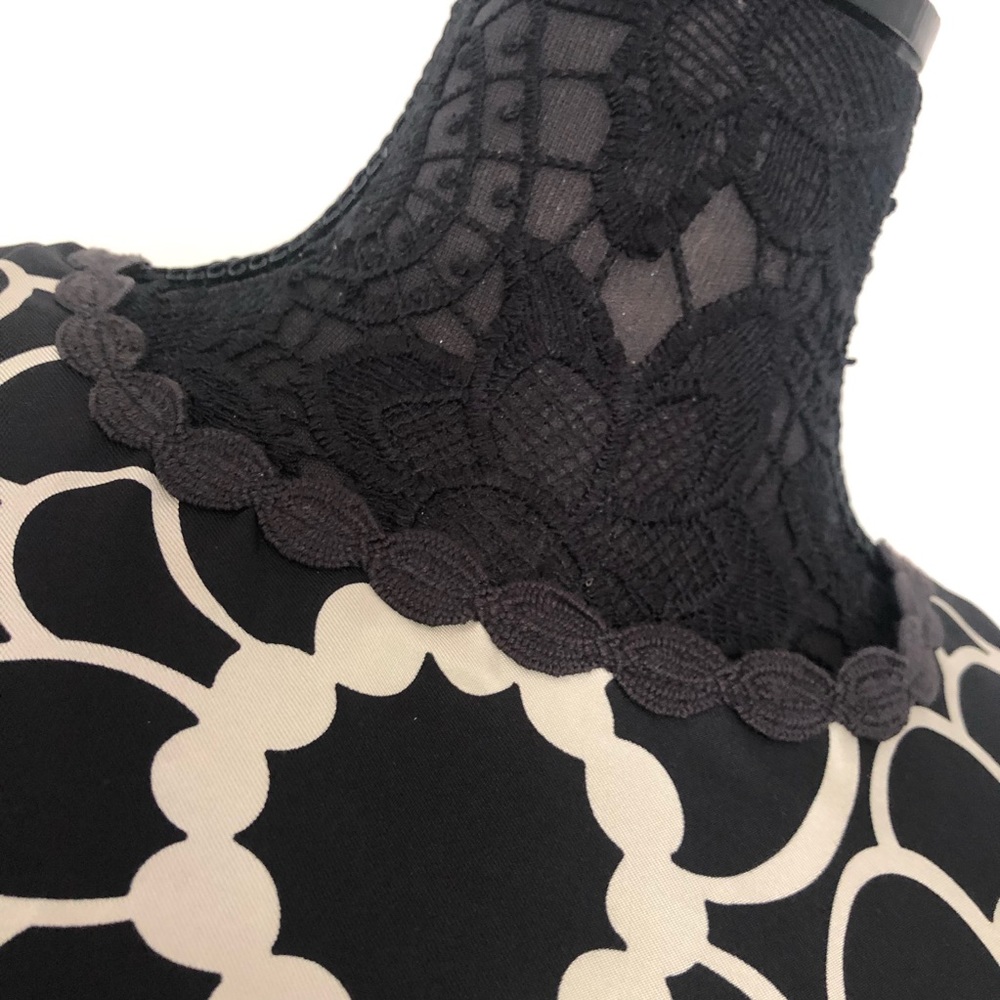 Talbots Black White  Floral Sleeveless Shift Dress - Picture 3 of 6